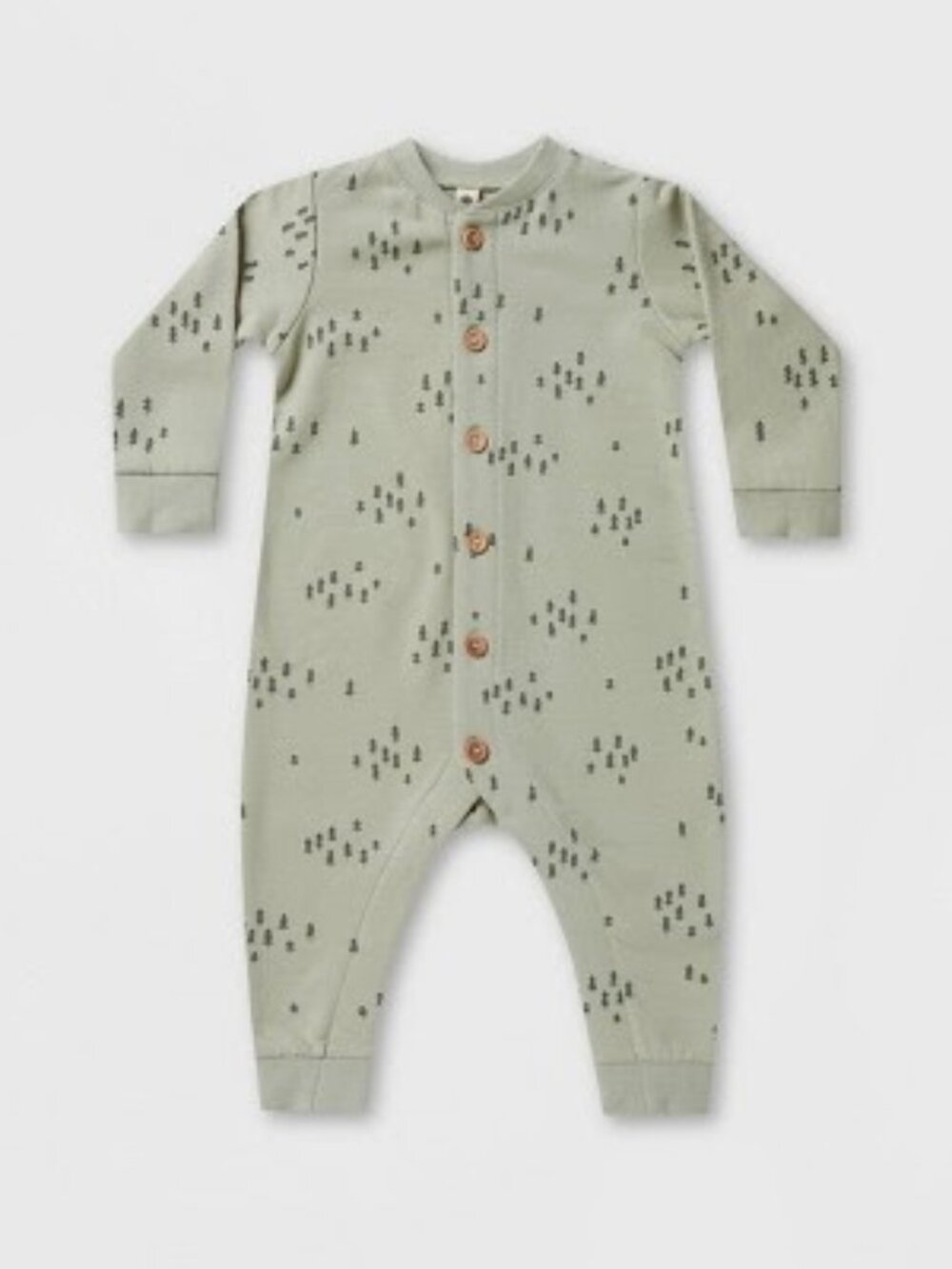 Quincy Mae long sleeve fleece jumpsuit, trees, 3-6 months